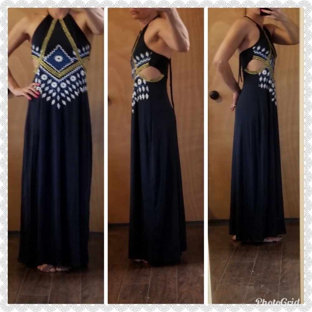 cut out waist maxi dress - Picture 3 of 8